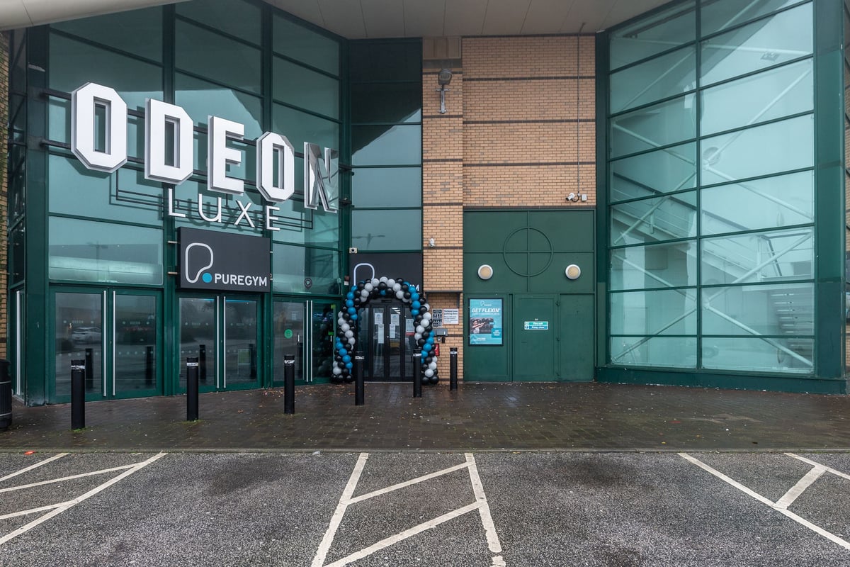 PureGym Bradford Thornbury: Odeon movie theater entrance with ticket kiosks outside, not a gym or fitness equipment.