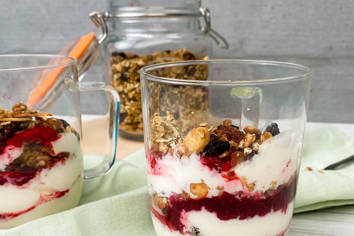 Yoghurt and Fruit Parfait with Homemade Granola