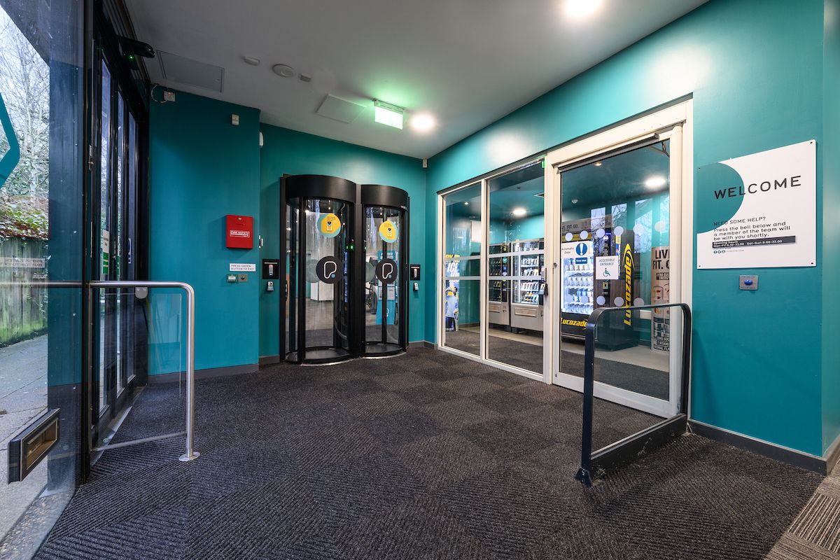 PureGym Borehamwood entry pods and disabled access door