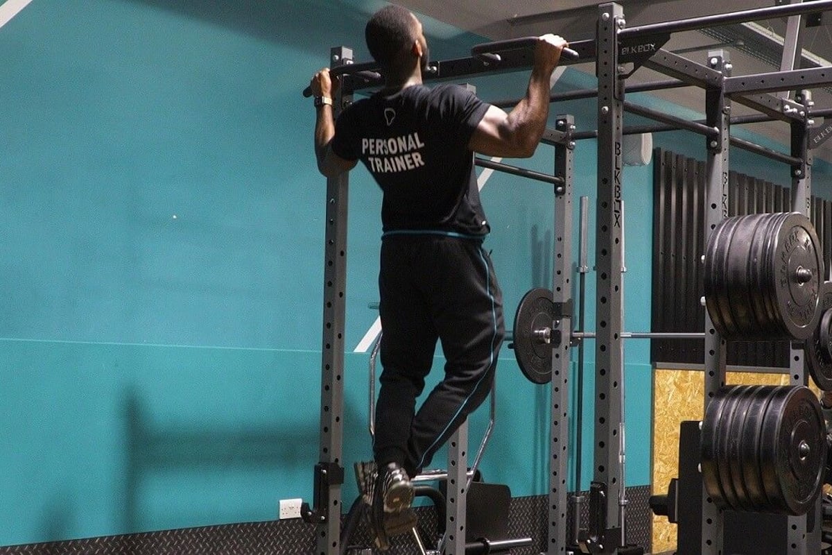 Man doing a pull up