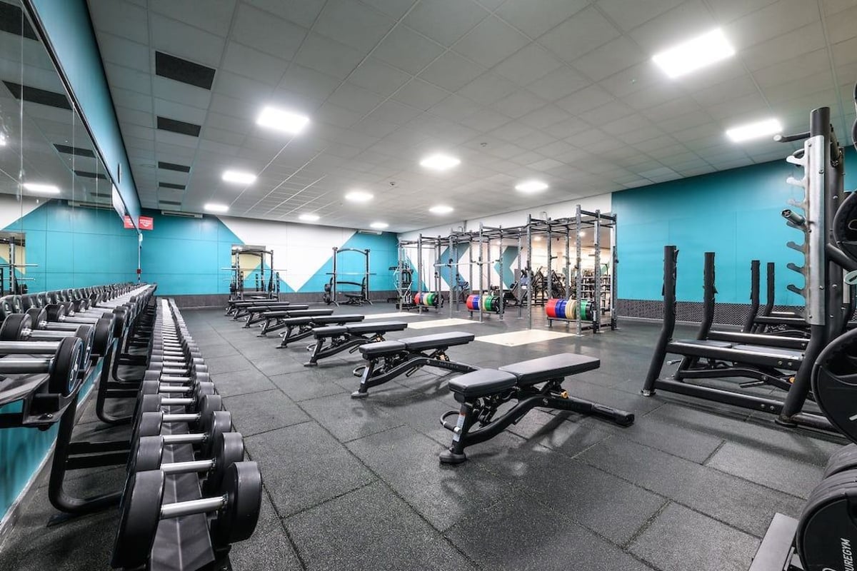 PureGym Borehamwood benches and dumbbells