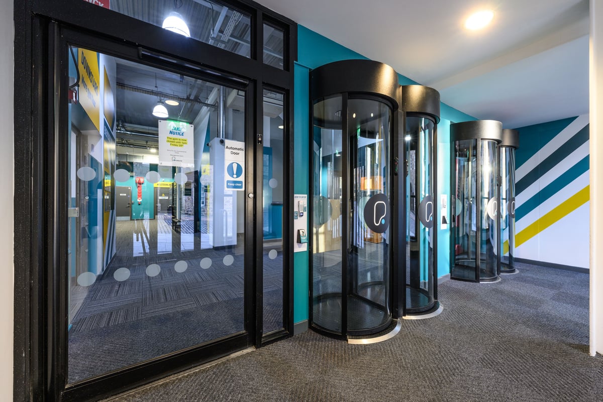 PureGym Aberdeen Shiprow entry pods and disabled access door
