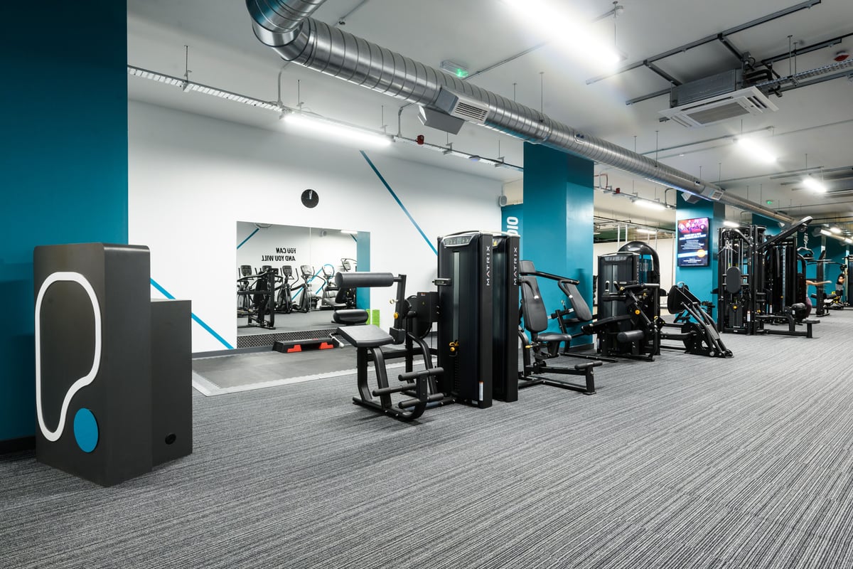 PureGym East Grinstead stretch area and fixed pin equipment