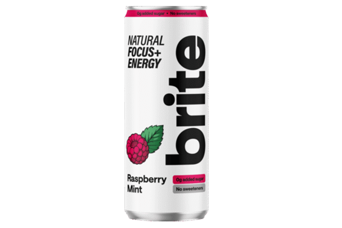 Canette Brite Raspberry Mint, boisson énergisante naturelle