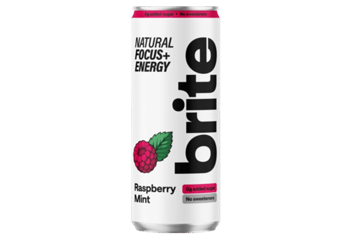 Canette Brite Raspberry Mint, boisson énergisante naturelle