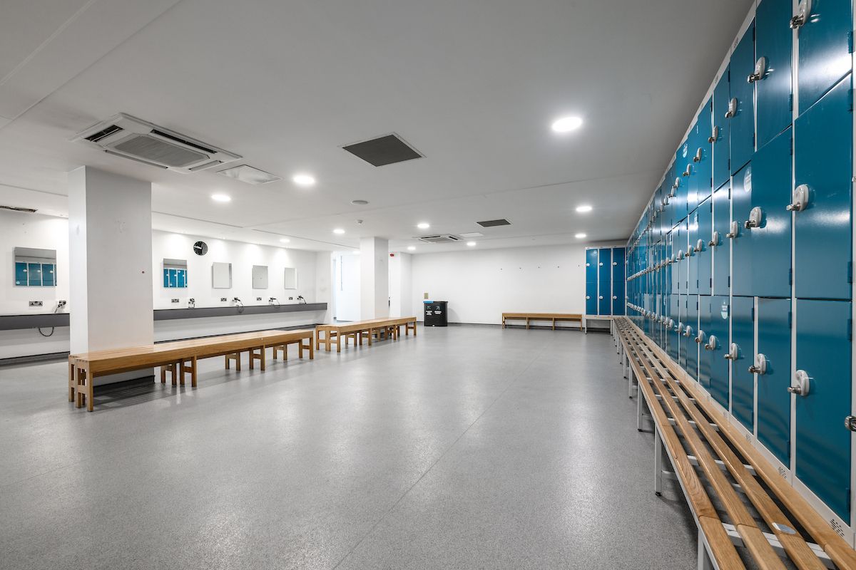 PureGym Borehamwood changing rooms with lockers and benches