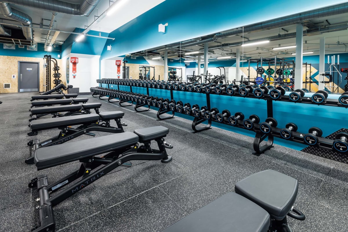 PureGym Cramlington dumbbells and benches