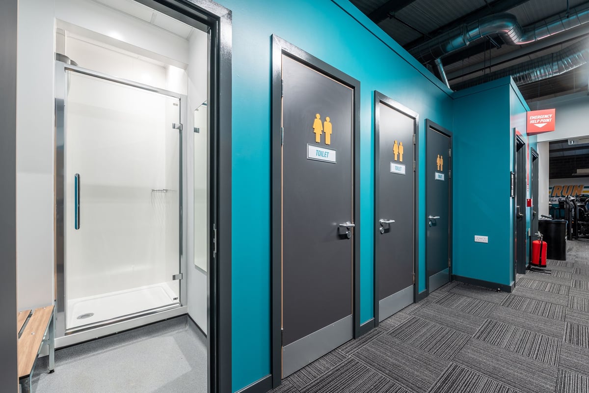 PureGym Aberdare: shower and changing cubicles