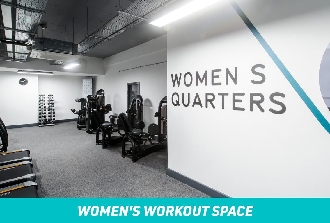 PureGym London Wembley: Women's Quarter sign denoting Women's workout space in a gym