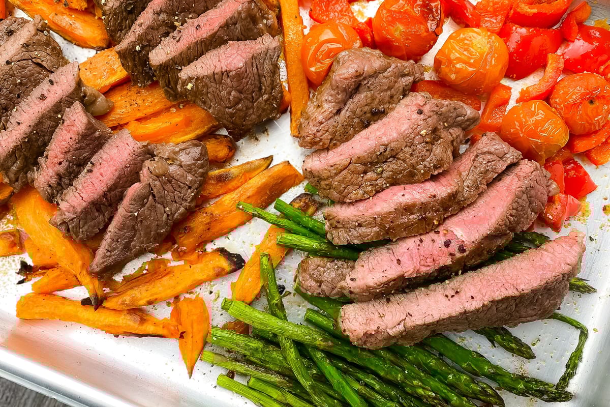 One Pan Steak mit Gemüse Meal Prep Rezept