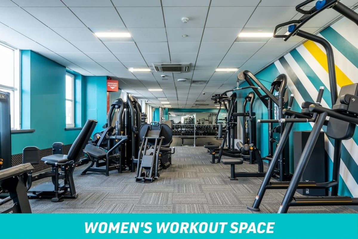 PureGym London Enfield Women's Workout Space: pull & dip bar and fixed pin machines