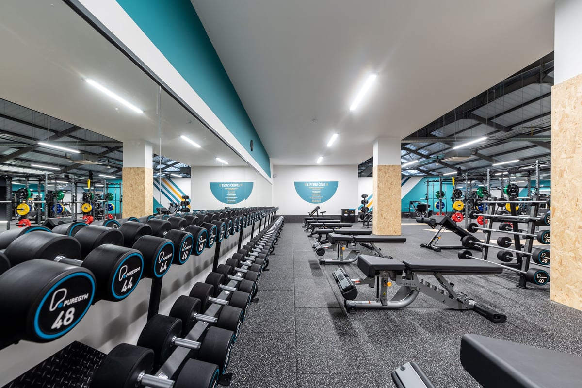 PureGym Derby Meteor Centre free weights area