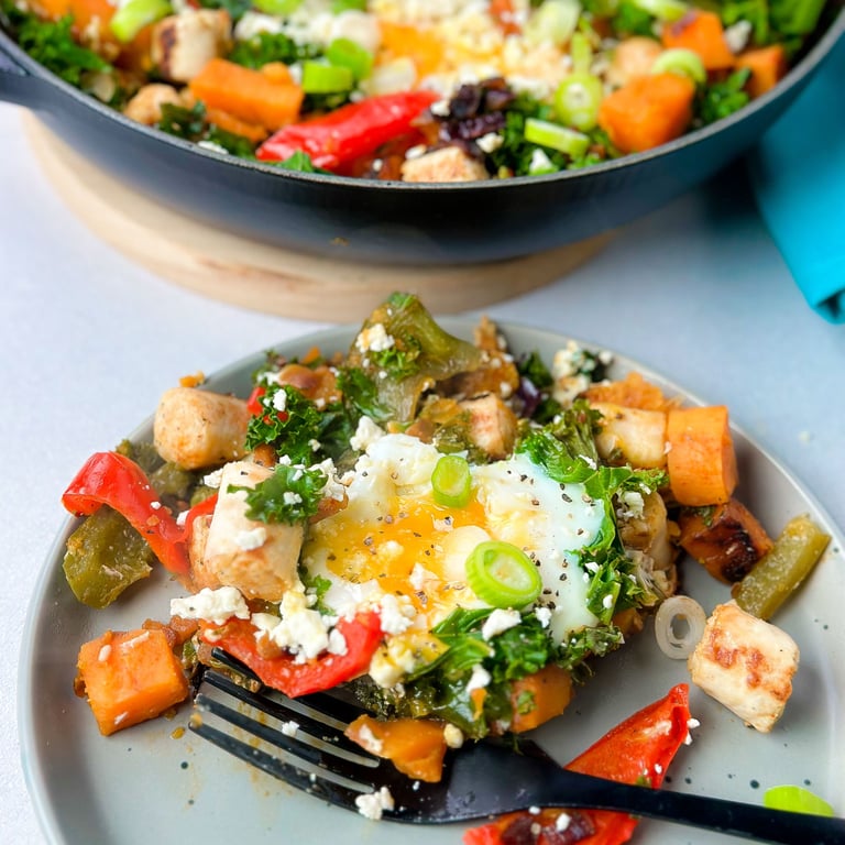 Rezept für Süsskartoffel-Frühstückshaschee