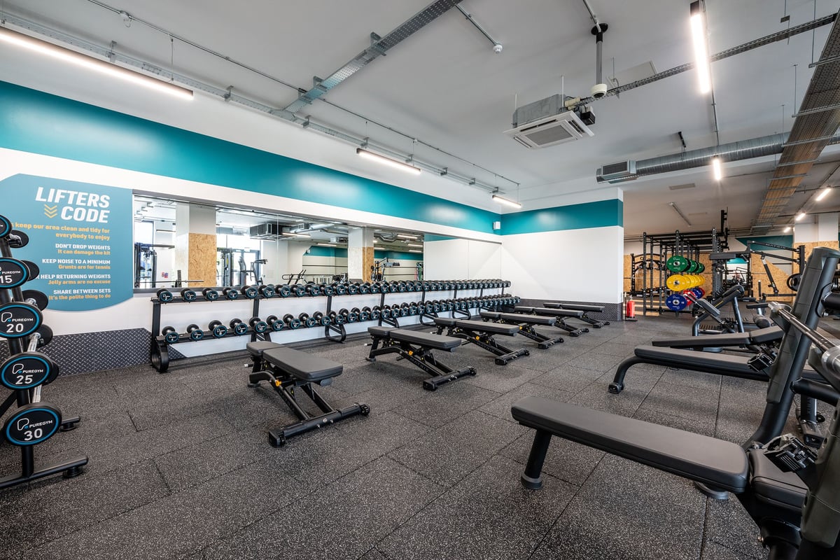 PureGym Edgbaston dumbbells and benches