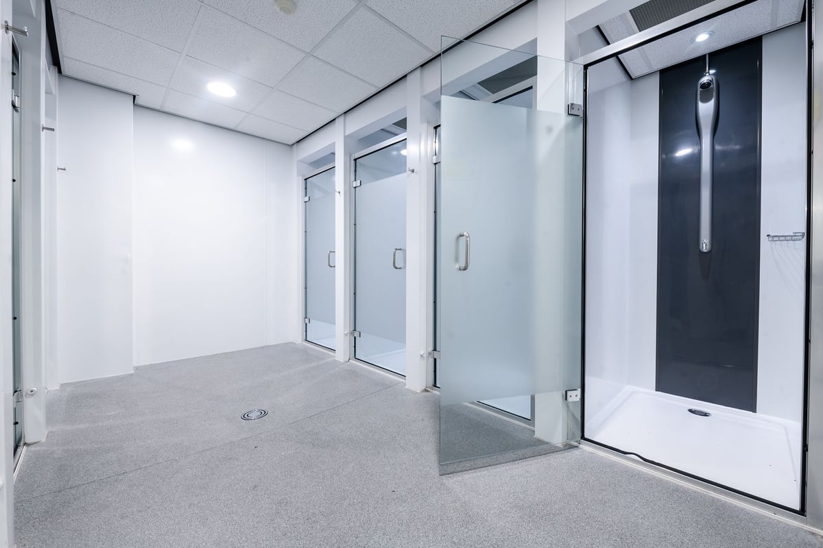 PureGym Gateshead shower cubicles