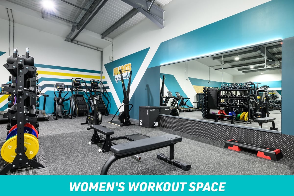 PureGym Colne Women's Workout Space: stretch area