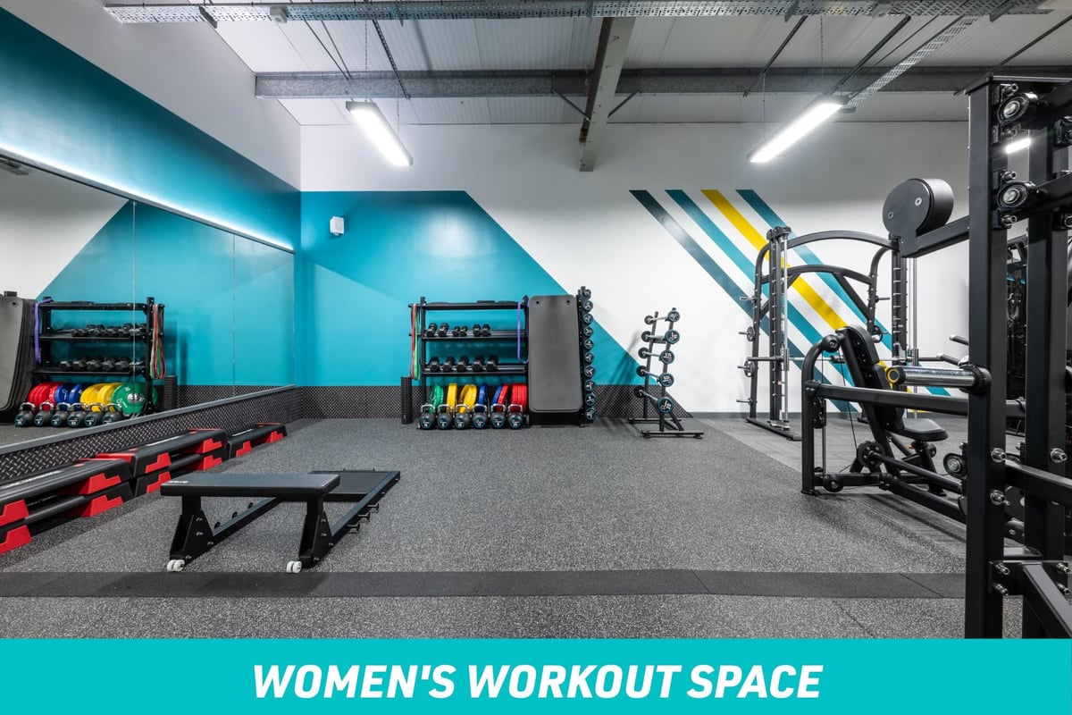 PureGym Liverpool Brunswick Women's Workout Space: functional equipment and large mirror
