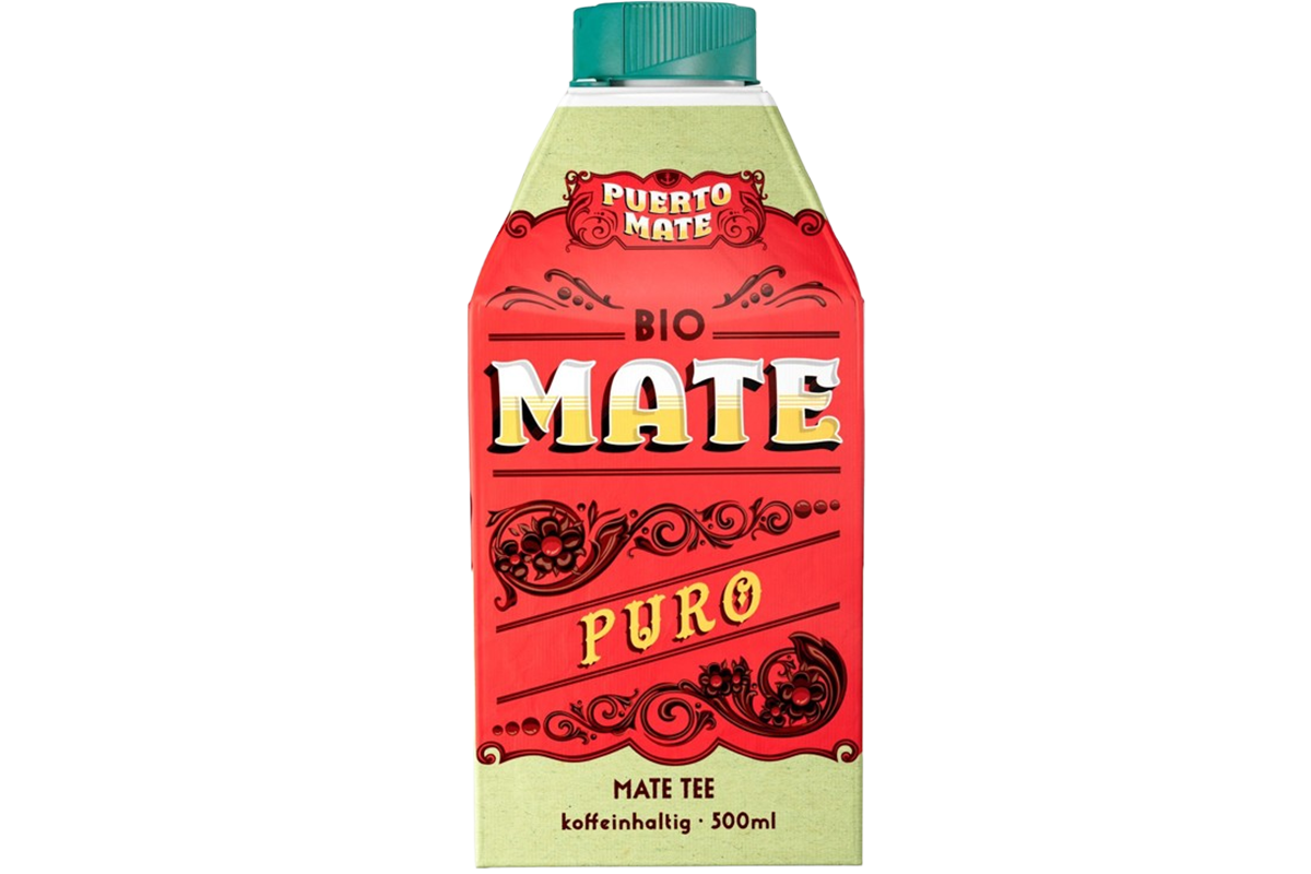 Boisson mate bio en bouteille carton