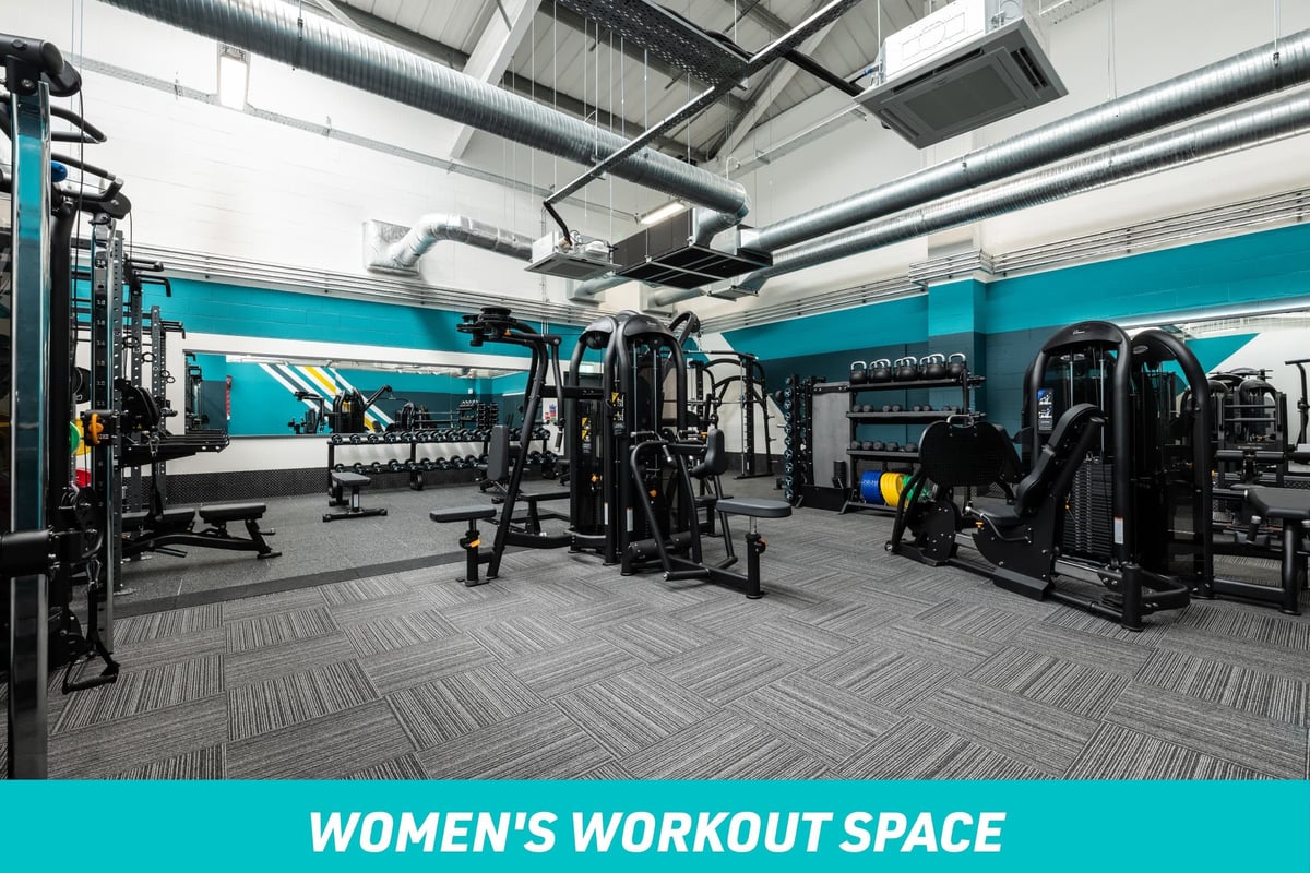 PureGym Wakefield Women's Workout Space: fly machines and leg press machine