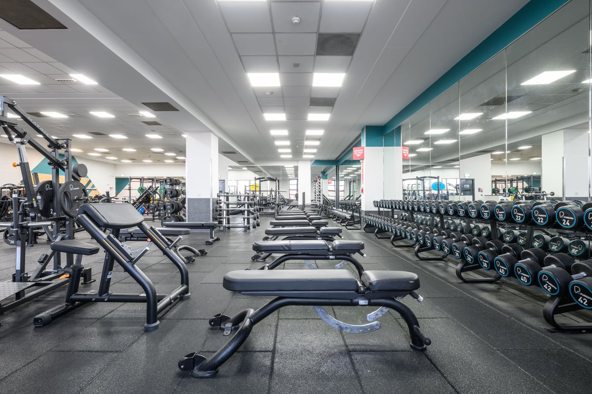 PureGym Staines dumbbells and benches