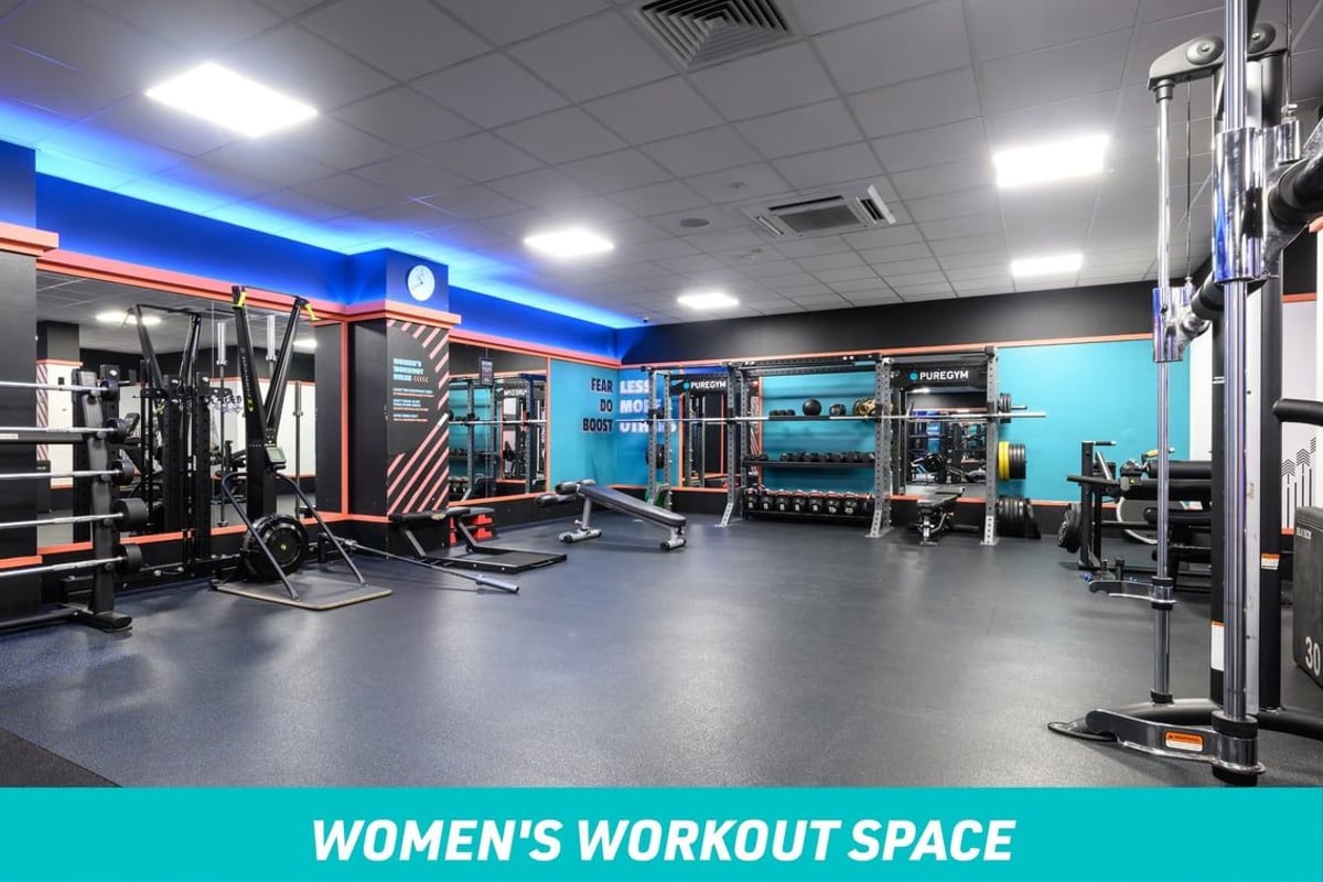 PureGym London Park Royal Women's Workout Space: free weights and ski erg