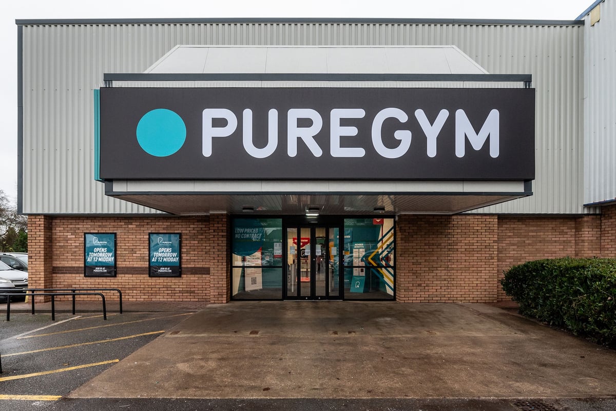 PureGym Alfreton: Brick building exterior with PureGym signage and entrance.