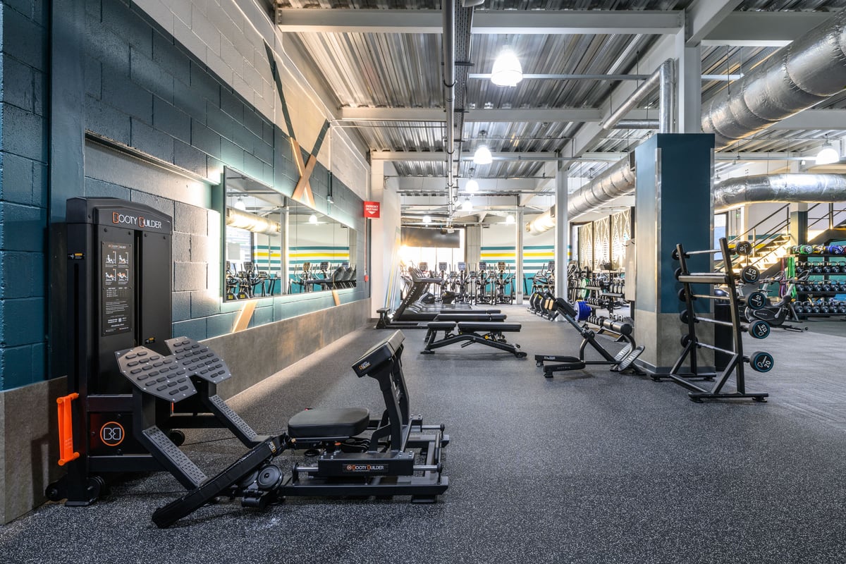 PureGym Aberdeen Shiprow stretch area with booty builder