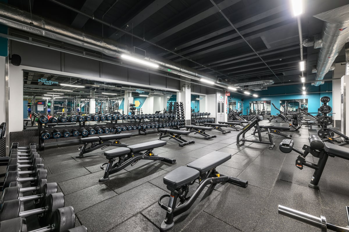 PureGym Salford free weights area