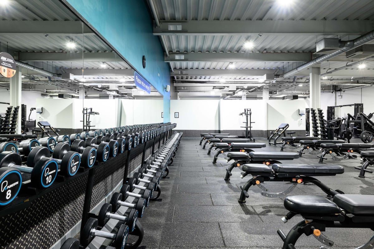 PureGym Colne dumbbells and benches