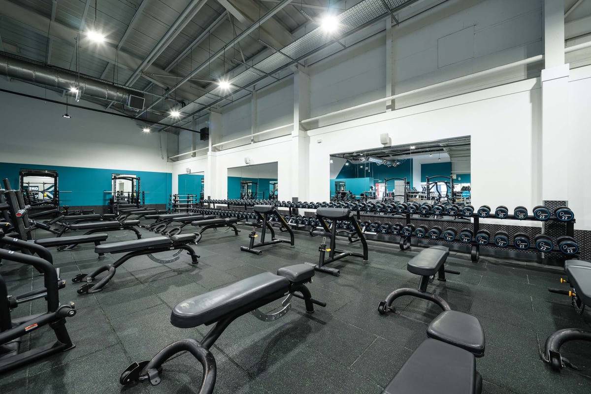PureGym Plymouth Alexandra dumbbells and benches