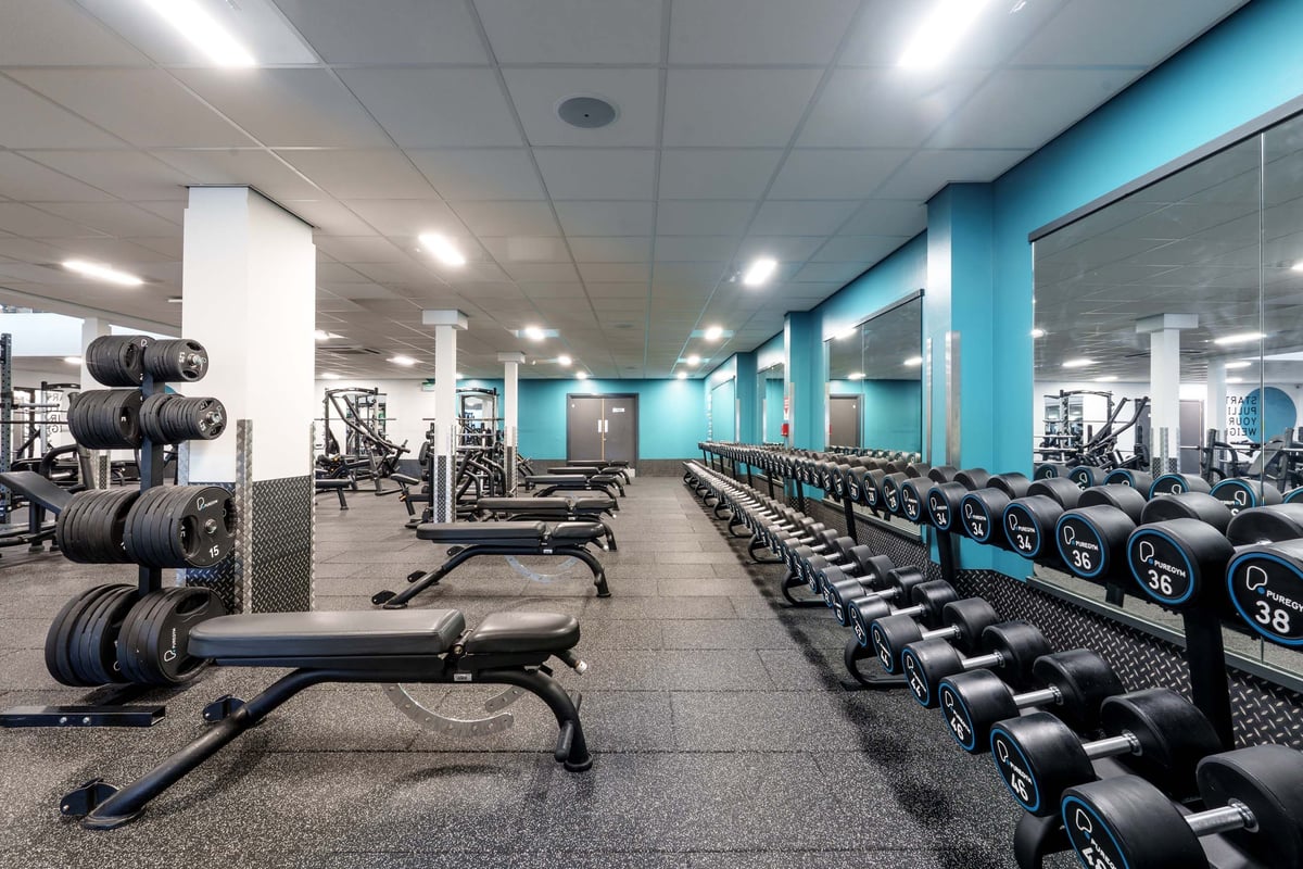 PureGym Chester dumbbells and benches