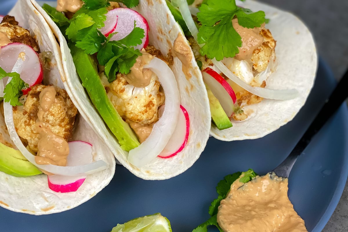 Blumenkohl Tacos mit pikanter Cashew-Creme Rezept