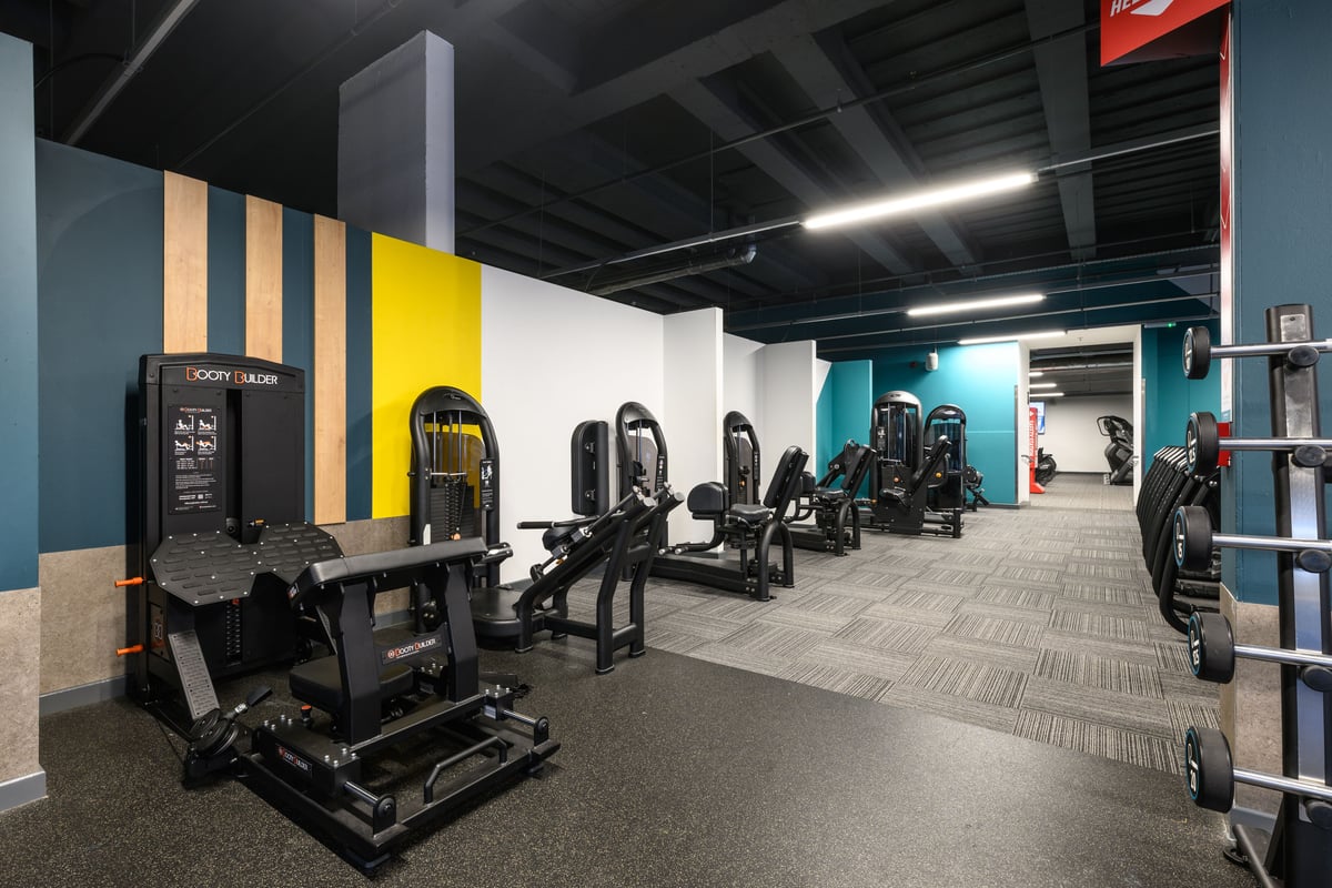 PureGym Salford fixed pin machines including booty builder