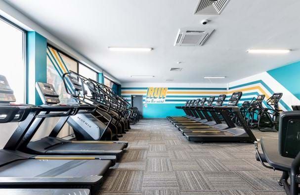 Rows of cardio machines in a gym - this image is a typical representation of a PureGym
