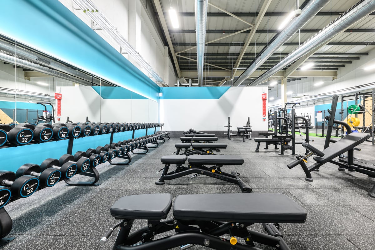 PureGym Clacton dumbbells and benches