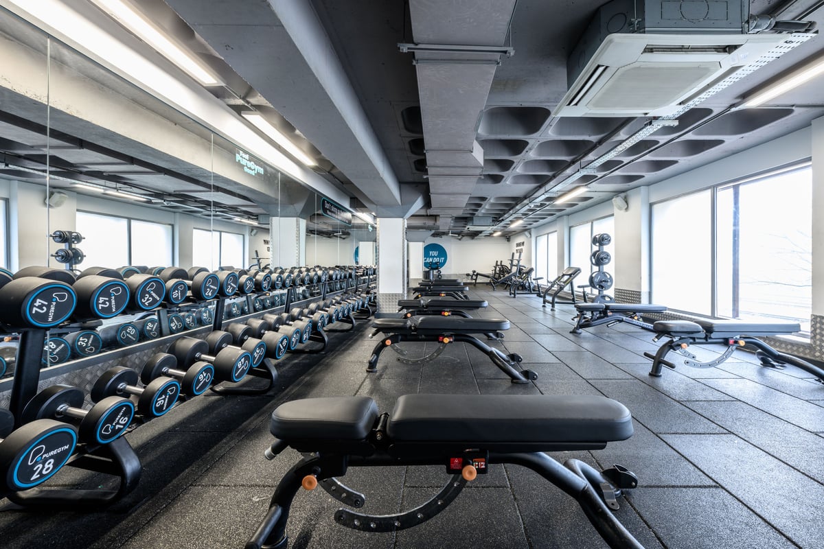 PureGym New Barnet dumbbells and benches