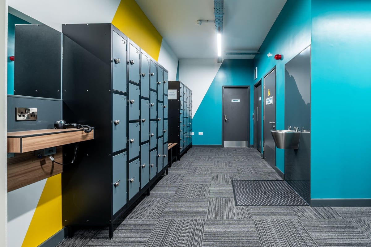 PureGym Diss lockers and hairdryers