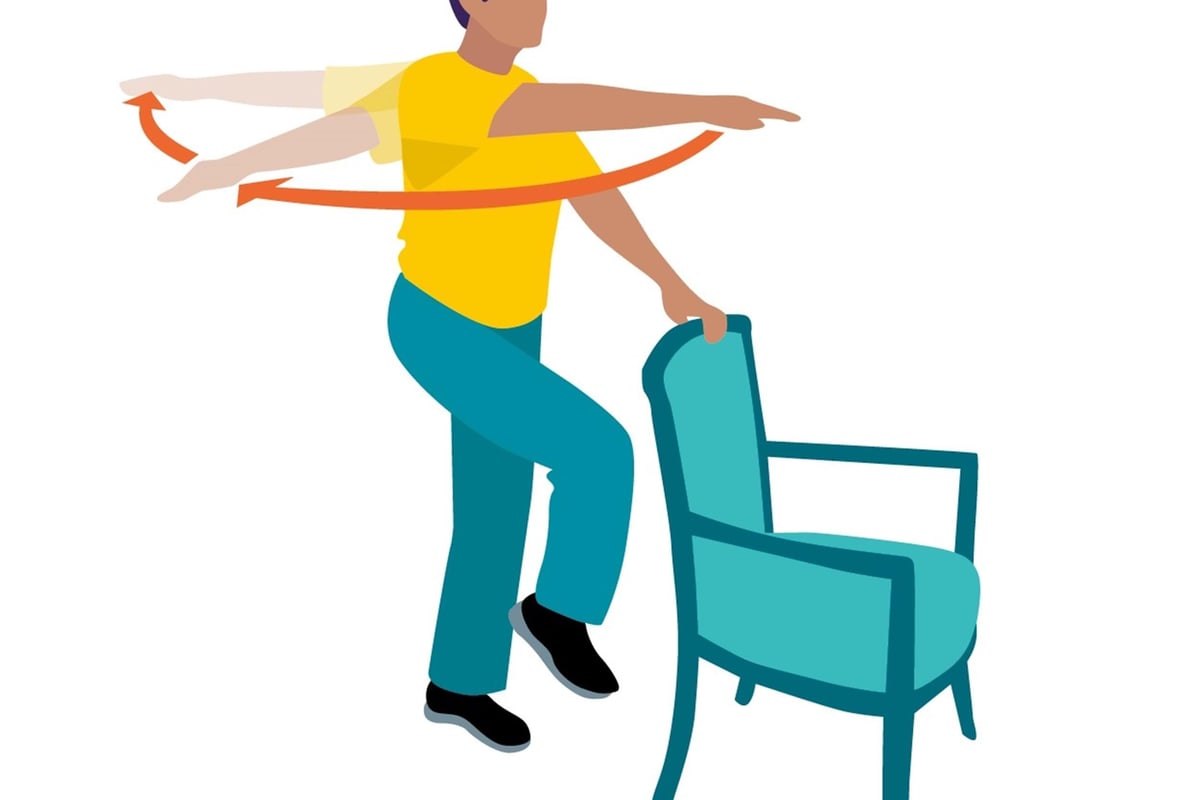 Clock reach - senior balance exercises