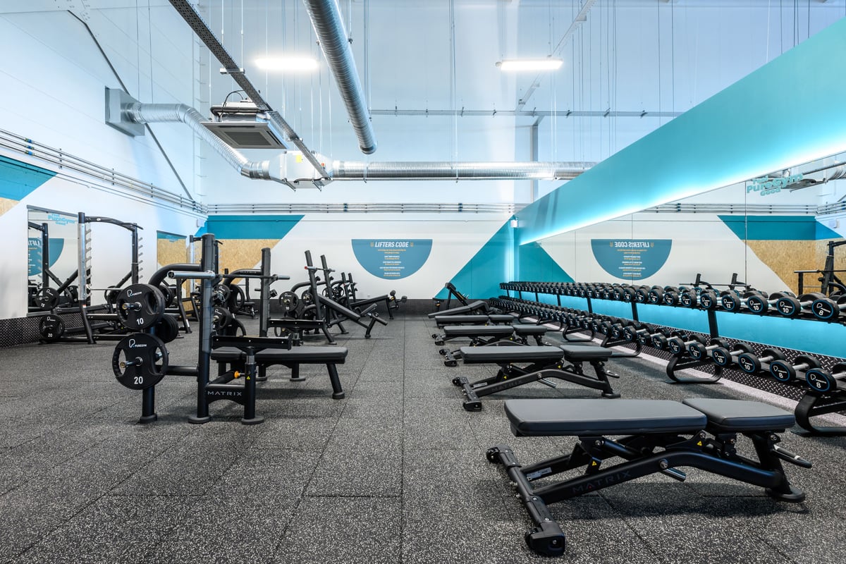 PureGym Bagshot free weights area