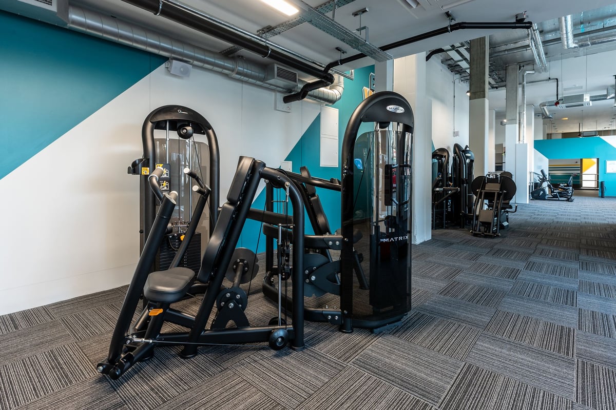 PureGym London Seven Sisters: Fitness studio with resistance machines, benches, weight stacks, and rubberized flooring.
