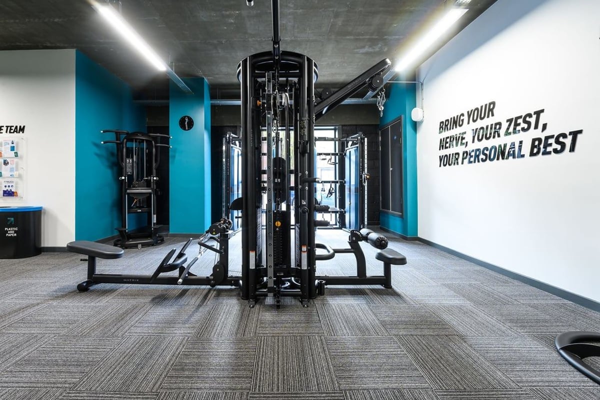 PureGym London Camberwell Southampton Way: Strength training area with functional rigs, benches, and rubberized flooring.