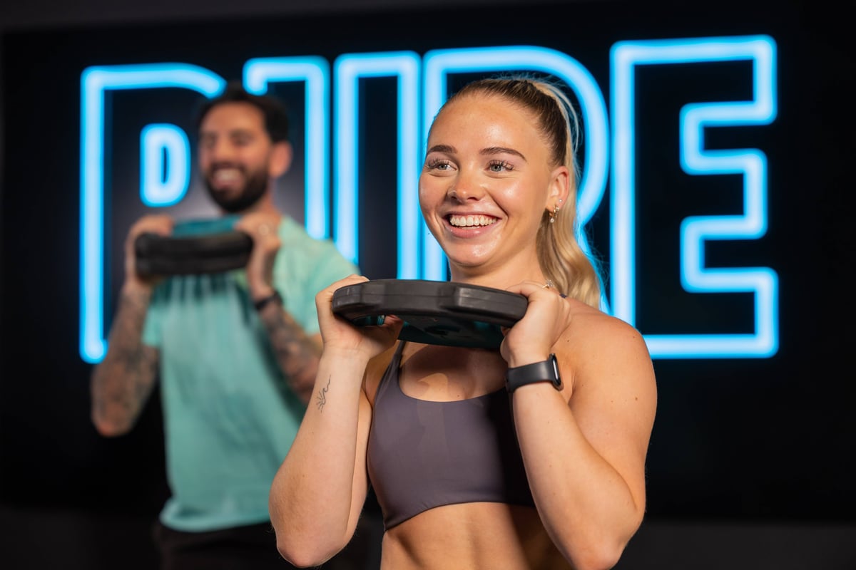 woman with kettlebell
