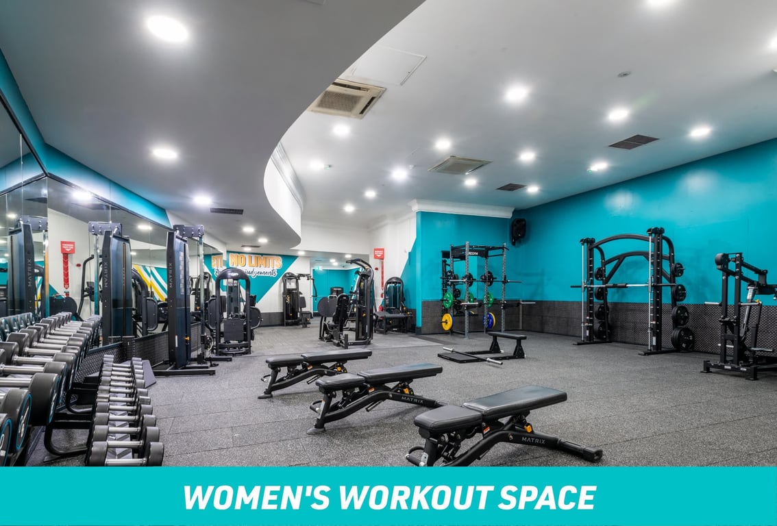 PureGym Coventry Skydome Women's Workout Space: free weights area