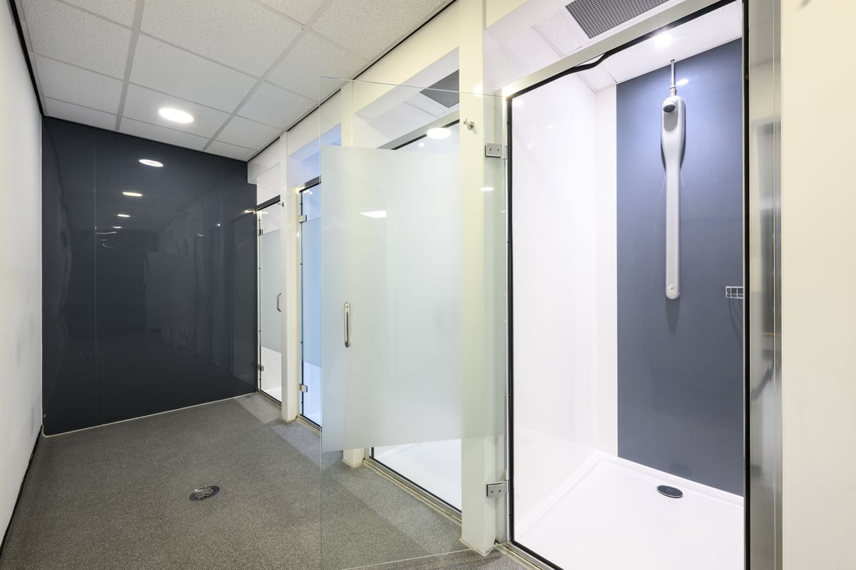 PureGym Birmingham Snow Hill Plaza shower cubicles