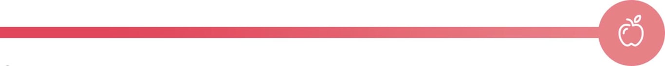 Red horizontal line ending in a circle with a white apple icon inside