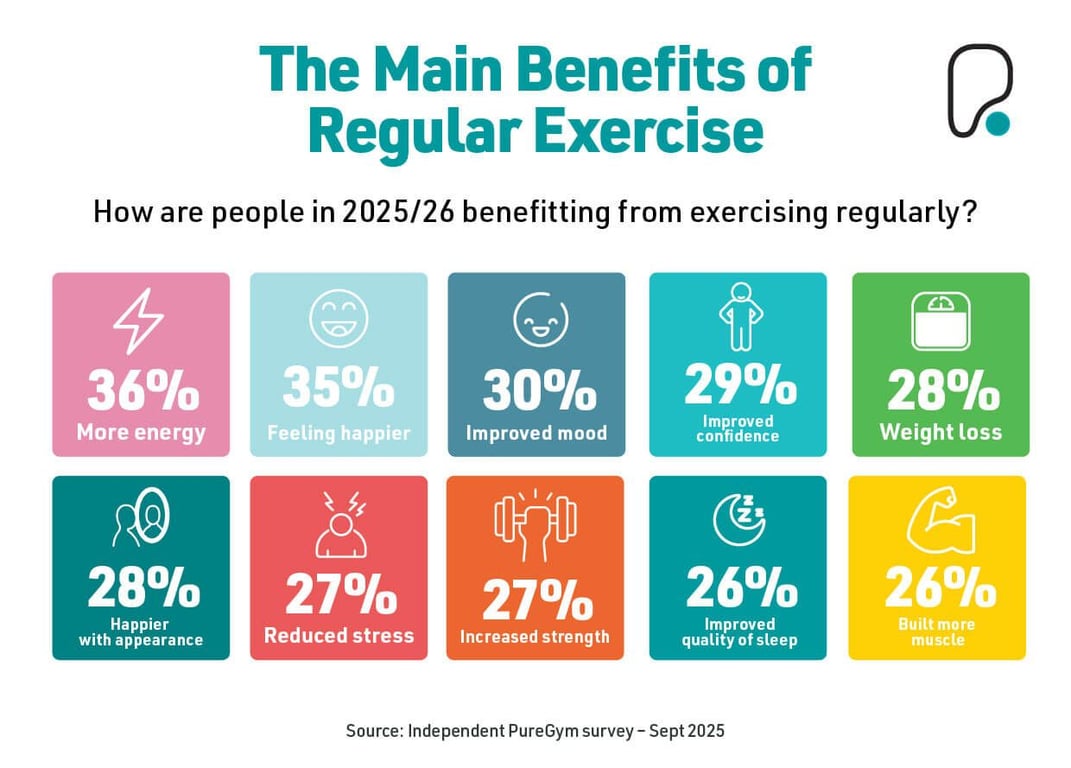 The main benefits of regular exercise graphic