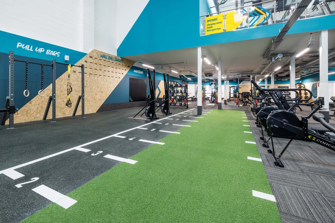 PureGym Cramlington functional area with sled track