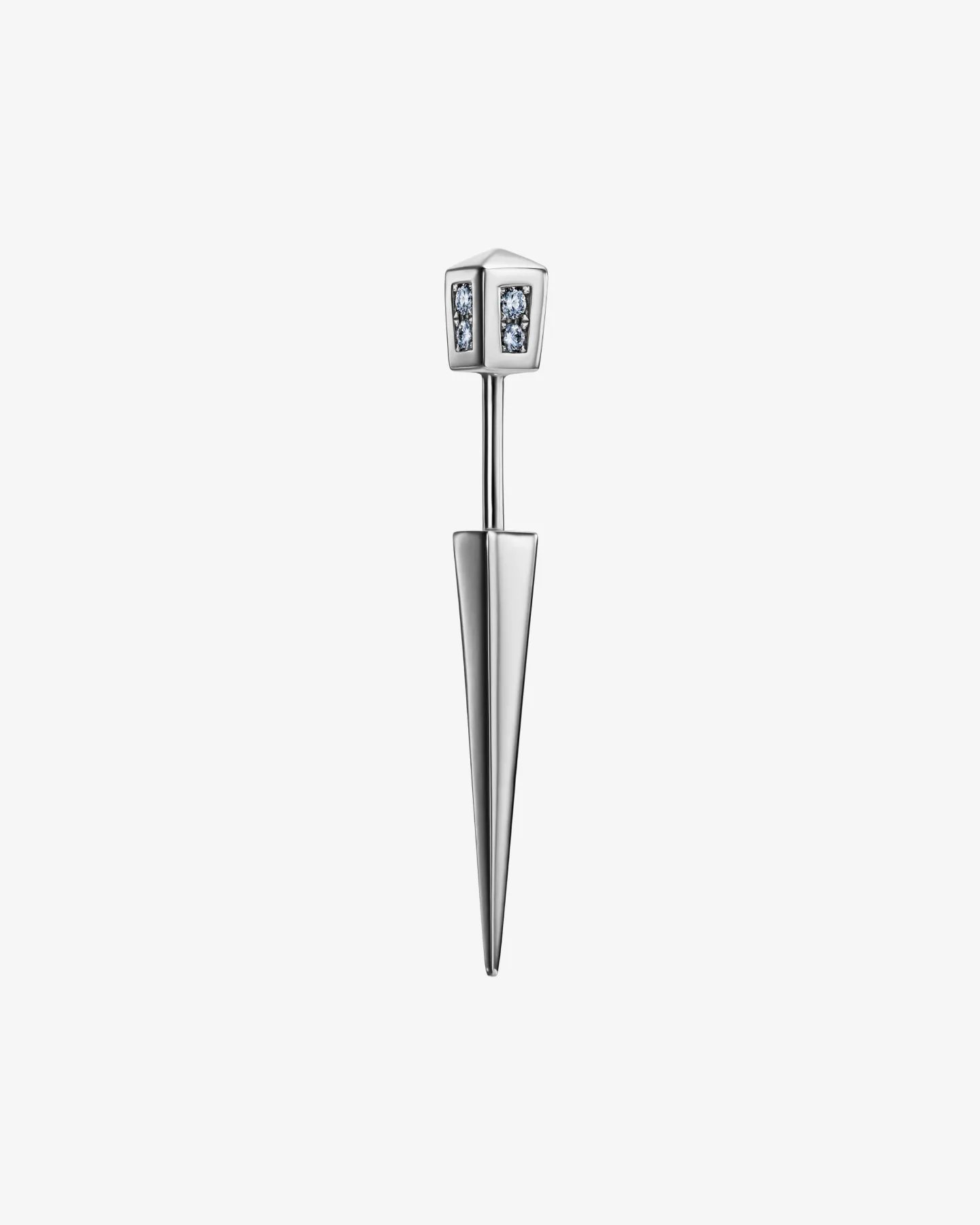 Kolczyk z białego złota 585 i brylantami 0,08 ct