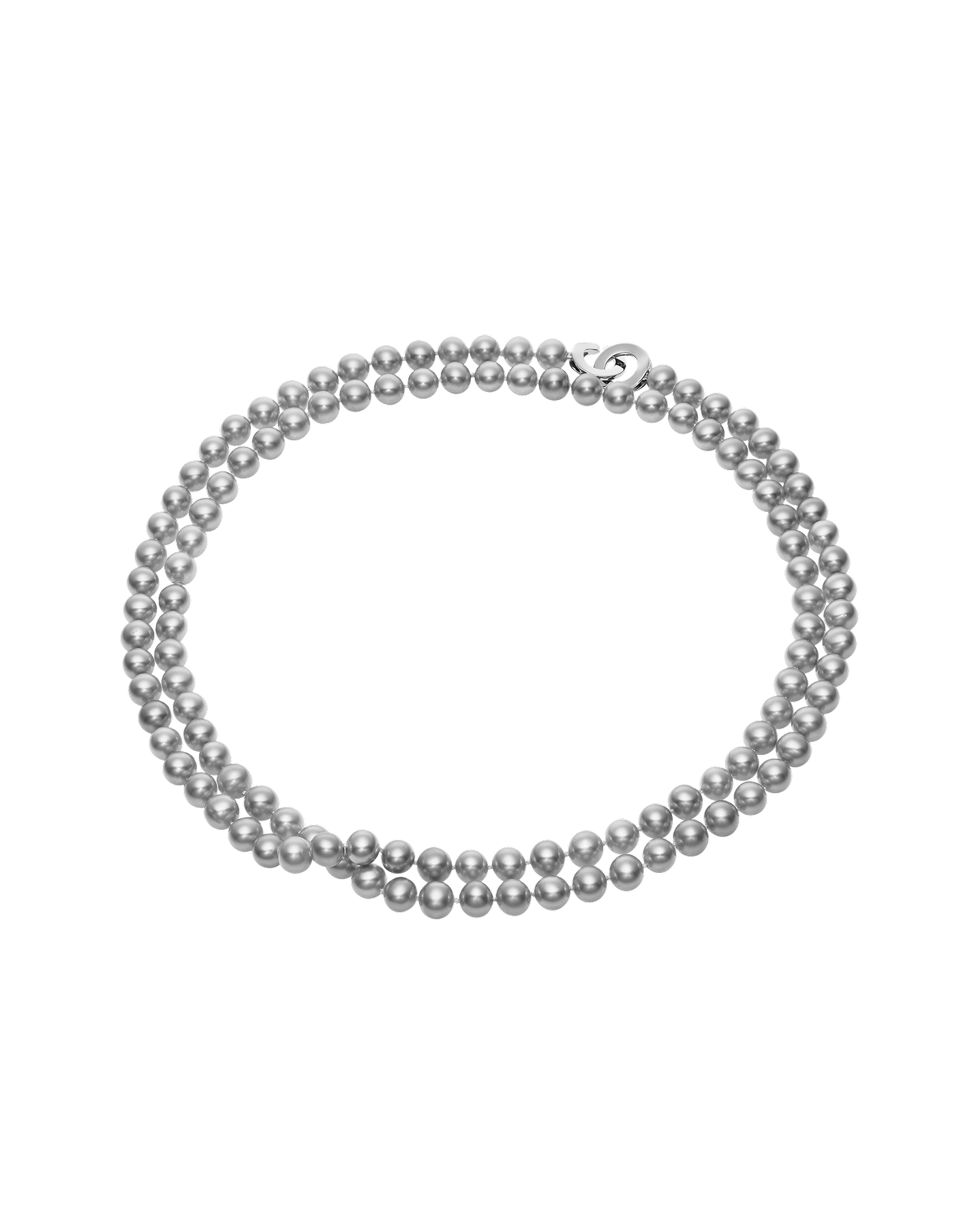  Naszyjnik 90 cm w białym złocie z perłami słodkowodnymi 7-7,5 mm