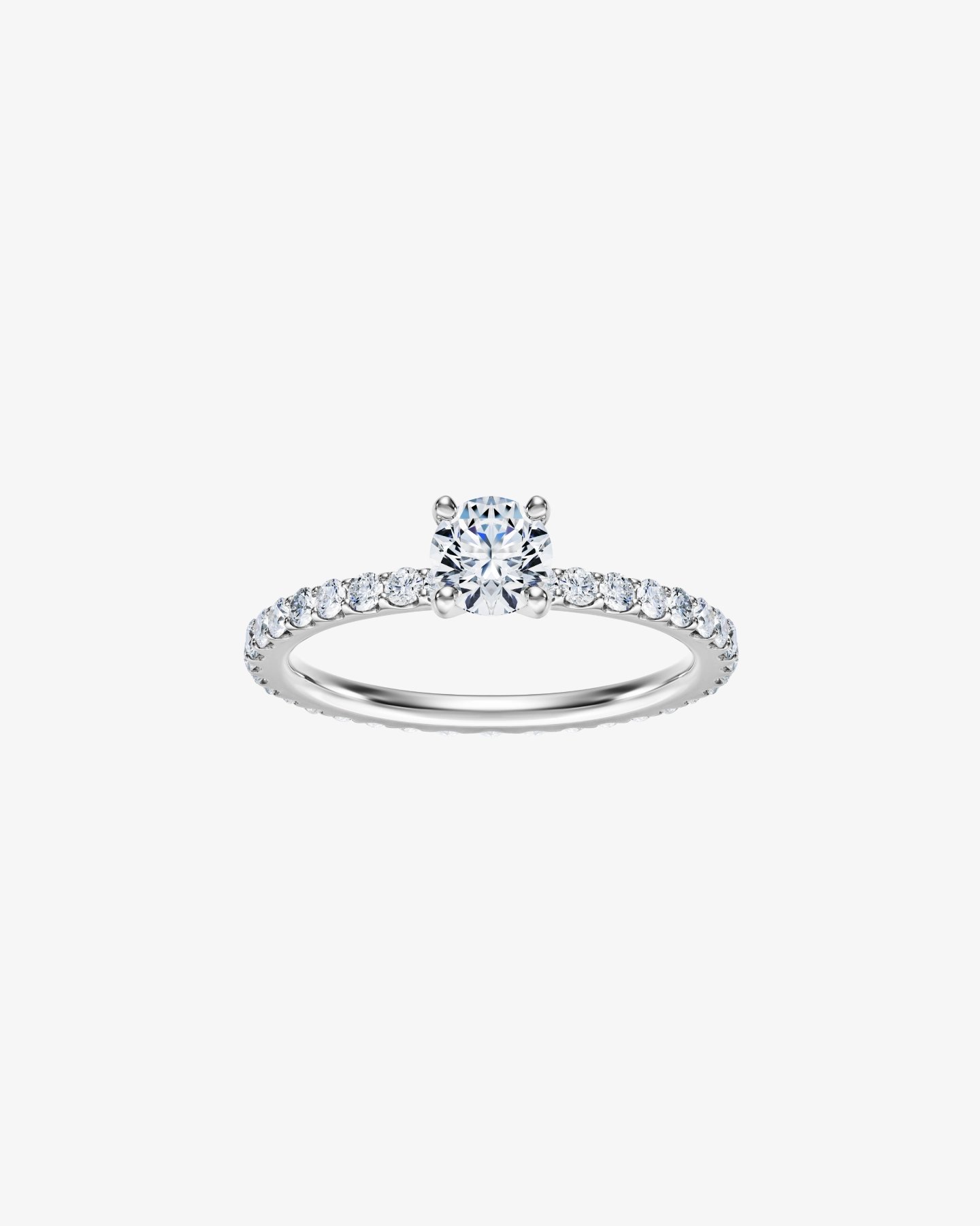 Pierścionek z diamentem w szlifie brylantowym 0.5 ct - białe złoto 750